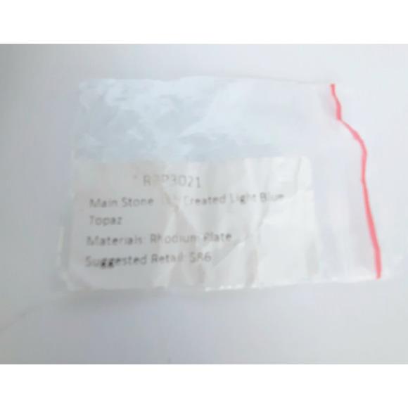 New Bomb Party Light Blue Topaz Rhodium Plated Cocktail Ring SIZE 6 NWT Glam - Picture 7 of 7